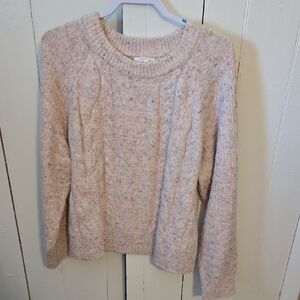 Maurices Speckled Cable Crewneck Sweater - Pale Pink